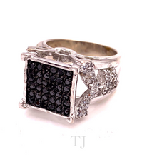 Load image into Gallery viewer, Black Onyx with Diamonique Square Shape Ring in 925
