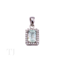 Load image into Gallery viewer, Tourmaline Square Cut Pendant in Sterling Silver
