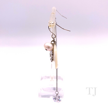 Load image into Gallery viewer, Freshwater Pearl with Swarovski Hanging Earrings in Sterling Silver
