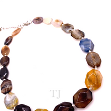 Load image into Gallery viewer, Multi Agate Kinds Faceted Flat Necklace
