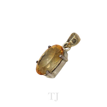 Load image into Gallery viewer, Yellow Topaz Oval Pendant in Sterling Silver
