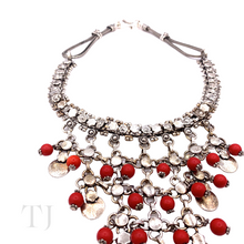 Cargar imagen en el visor de la galería, Coral Beads in Sterling Silver Necklace
