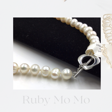 Load image into Gallery viewer, Freshwater Pearl Long Necklace with Metal Heart
