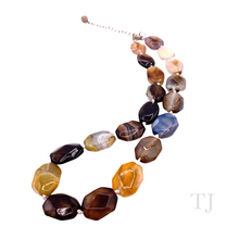 Load image into Gallery viewer, Multi Agate Kinds Faceted Flat Necklace
