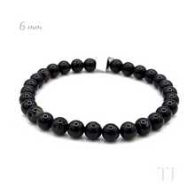 Cargar imagen en el visor de la galería, Black Tourmaline bead bracelet, 6 mm bead size
