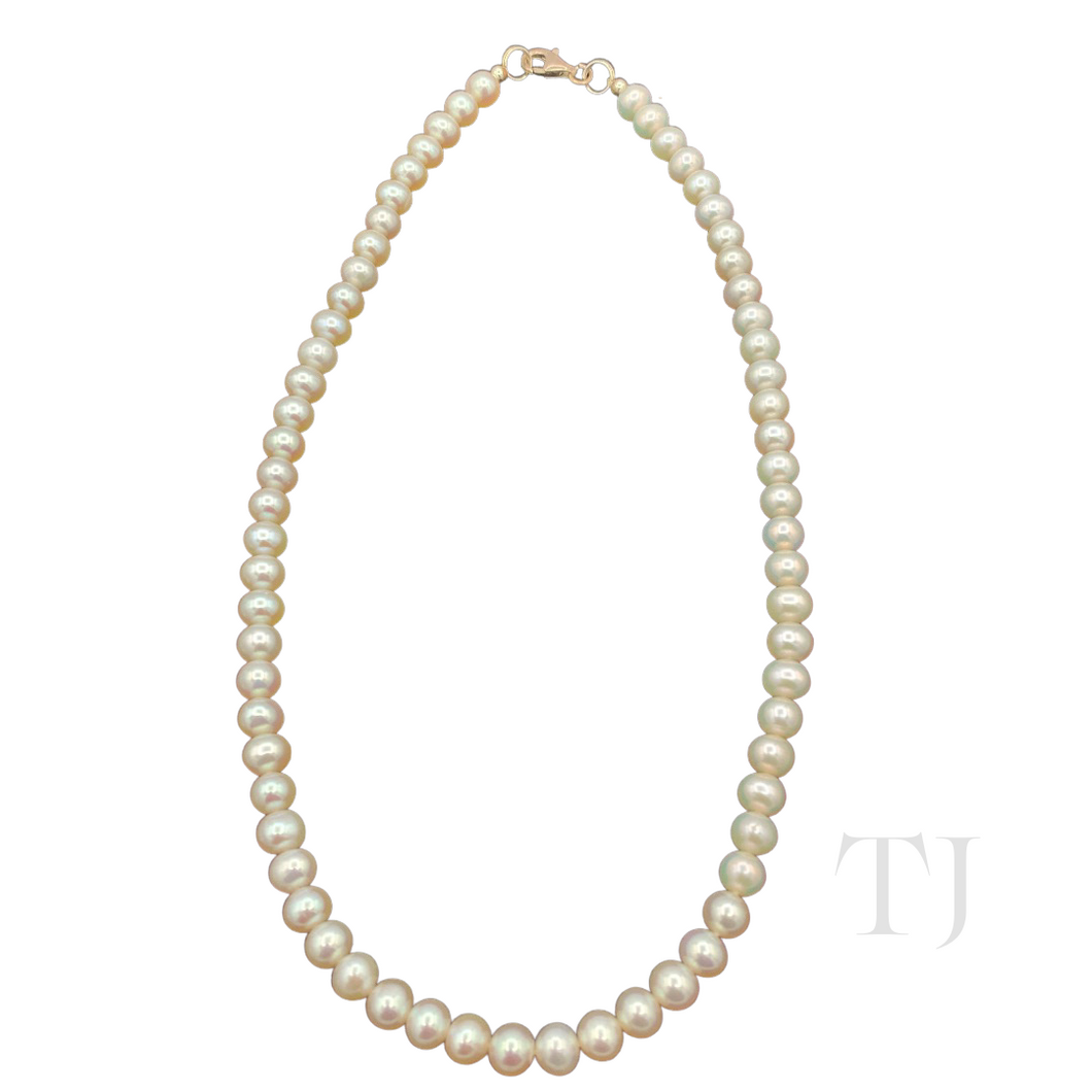 Cultural Freshwater Pearl Necklace in Sterling Silver (A Quality)