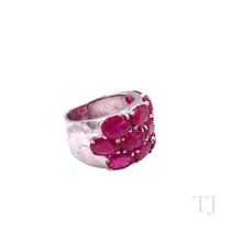 Load image into Gallery viewer, Ruby Triple Line Ring in Sterling Silver
