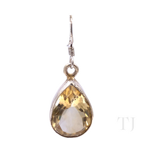 Load image into Gallery viewer, Citrine Tear Drop Cut Earrings in Sterling Silver
