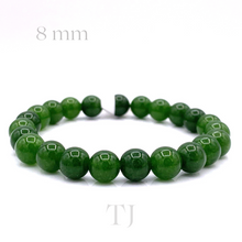 Загрузить изображение в средство просмотра галереи, Green Jade bead bracelet, 8 mm bead size
