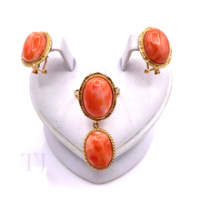 Load image into Gallery viewer, Italian Salmon Coral Jewelry Set
