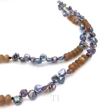 Cargar imagen en el visor de la galería, Multi-colored Pearl with Gemstone Necklace
