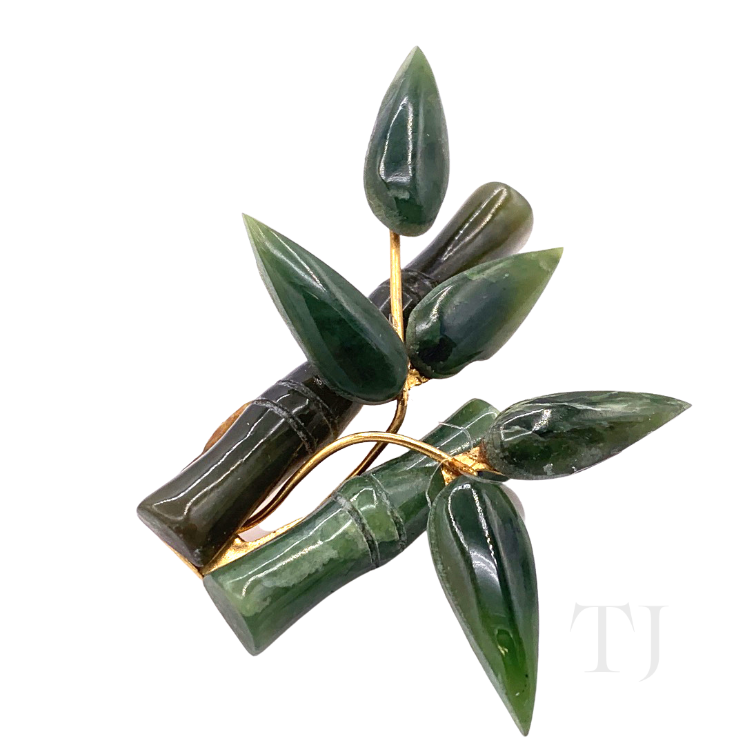jade bamboo plant Burmese Jade Bamboo Pin – Legacy Timeless Jewel Inc