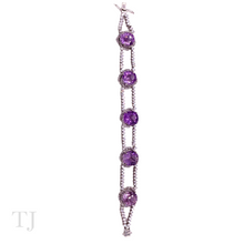 Load image into Gallery viewer, Amethyst Faceted Cut Bracelet in sterling silver
