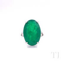 将图片加载到图库查看器，emerald doublet ring in sterling silver
