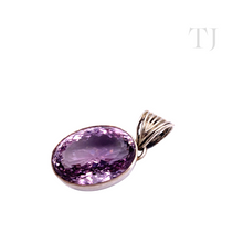 Load image into Gallery viewer, Amethyst Oval Cut Pendant in Sterling Silver
