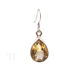 Cargar imagen en el visor de la galería, Citrine Tear Drop Cut Earrings in Sterling Silver
