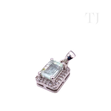 Load image into Gallery viewer, Tourmaline Square Cut Pendant in Sterling Silver
