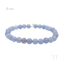 Cargar imagen en el visor de la galería, Aquamarine bead bracelet with elastic string, 6 mm bead size
