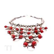 Load image into Gallery viewer, Coral Beads in Sterling Silver Necklace
