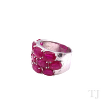 Загрузить изображение в средство просмотра галереи, Ruby Triple Line Ring in Sterling Silver
