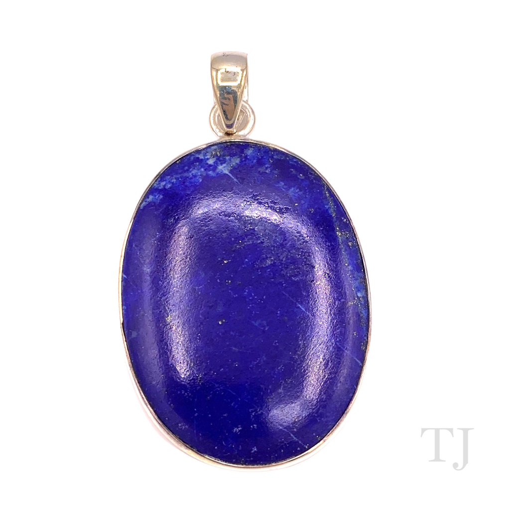 Lapis Lazuli Oval Shape Pendant in Sterling Silver