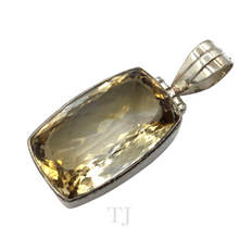 Load image into Gallery viewer, Citrine Square Pendant in Sterling Silver
