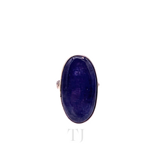 Load image into Gallery viewer, Tanzanite Long Oval Ring in Sterling Silver
