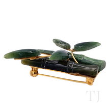 Load image into Gallery viewer, side view of Burmese Jade Bamboo Pin
