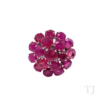 Cargar imagen en el visor de la galería, Ruby Layered Round Ring in Sterling Silver
