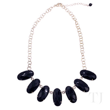 Load image into Gallery viewer, Black Onyx Faceted Oval Necklace with Sterling Silver clasp and chain
