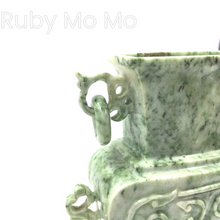 Load image into Gallery viewer, Left top view of Antique Jade Incense burner 
