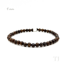 Cargar imagen en el visor de la galería, bronzite bead bracelet with elastic string, 4 mm bead size
