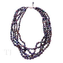 Cargar imagen en el visor de la galería, Multi-colored Freshwater Pearl Layered Necklace in Sterling Silver
