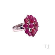 Cargar imagen en el visor de la galería, Ruby Layered Round Ring in Sterling Silver
