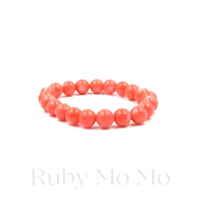 Cargar imagen en el visor de la galería, Australian Salmon Coral Bead Bracelet, 8 mm bead size
