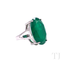 将图片加载到图库查看器，emerald doublet oval cut ring
