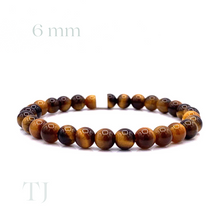 Загрузить изображение в средство просмотра галереи, Yellow Tiger&#39;s Eye bracelet, 6mm bead size
