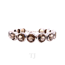 Cargar imagen en el visor de la galería, Smoky Quartz Faceted Cut Lobster Clasp Bracelet in 925
