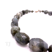 Load image into Gallery viewer, Labradorite Faceted Stone Necklace in Sterling Silver
