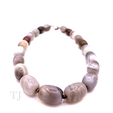 将图片加载到图库查看器，Botswana Agate Tube Stone Necklace
