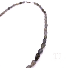 Load image into Gallery viewer, Labradorite Tear Drop Tube Necklace
