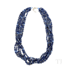 Load image into Gallery viewer, Sodalite 4 mm beads six layered necklace with sterling silver lobster clasp.
