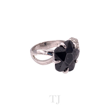 Load image into Gallery viewer, Black Onyx with Diamonique Ring in Sterling Silver
