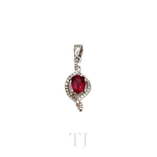 Load image into Gallery viewer, Ruby Pendant in sterling silver
