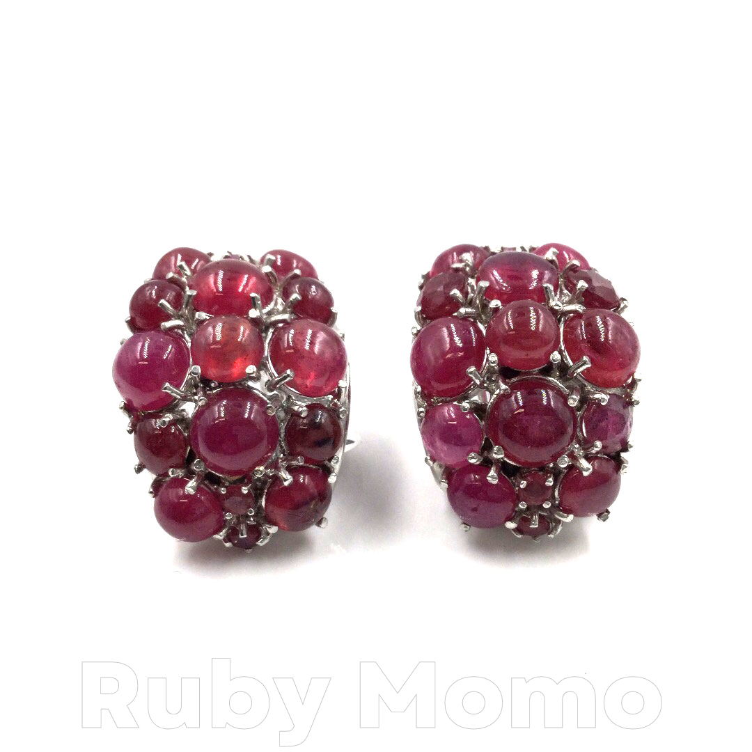 Ruby luxe is ultra luxurious earring with uncut cabochon ruby surrounded  with single cent MOISSANITE . ✓FREE CASH ON DELIVERY 🚚… | Instagram