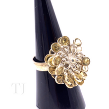 Load image into Gallery viewer, Citrine circle cut stones in a sterling silver ring
