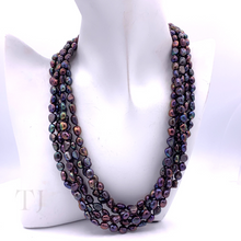 Load image into Gallery viewer, Multi-colored Freshwater Pearl Layered Necklace in Sterling Silver
