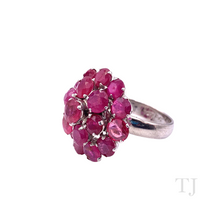 Cargar imagen en el visor de la galería, Ruby Layered Round Ring in Sterling Silver
