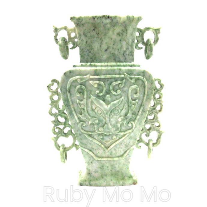 Antique designed Jade incense burner with carving on it