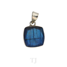 Load image into Gallery viewer, Labradorite Square Pendant in Sterling Silver
